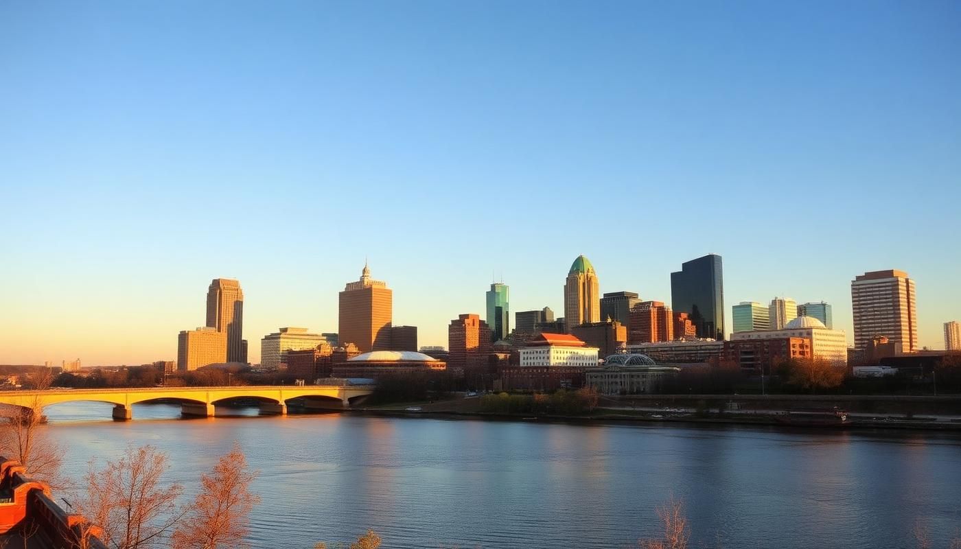 Little Rock, Arkansas skyline at golden hour